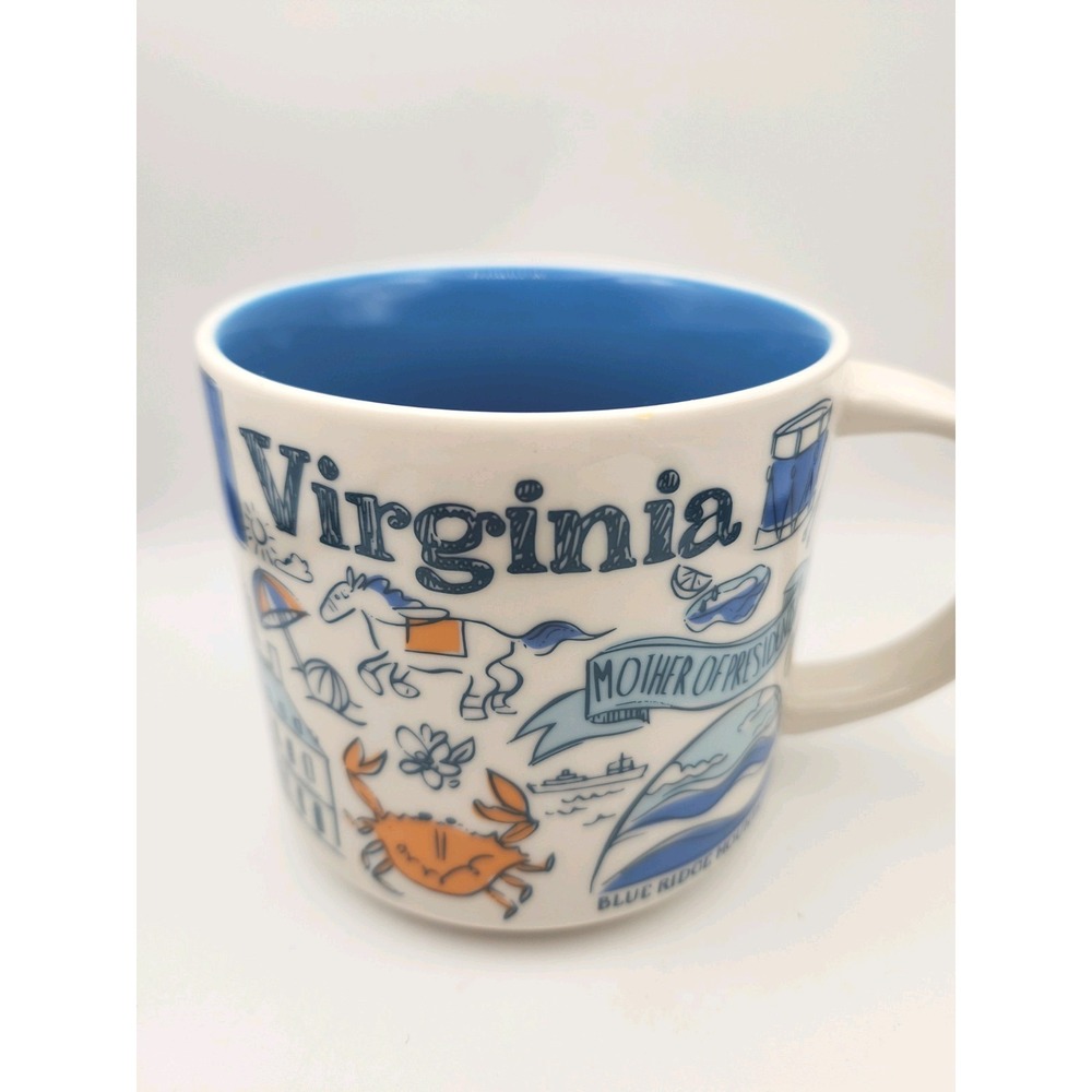 Starbucks Virginia State "Been There Series" Mug 14oz  Blue & White 2018